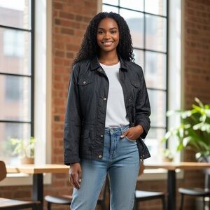 Basic Editions Blue Anorak Jacket Size XL